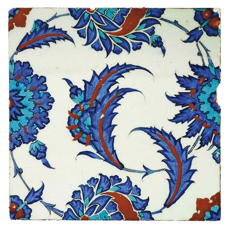 AN IZNIK POTTERY TILE OTTOMAN TURKISH 1580 Pottery Art Nouveau Tiles