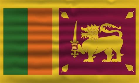 Premium Vector Sri Lanka National Flag Waving Realistic Vector Flag