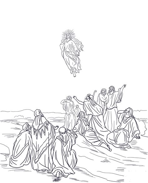 Jesus Ascension Into Heaven Coloring Page Colouringpages