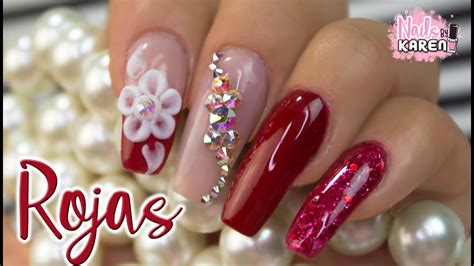 Para hacerte estas uñas acrílicas hermosas tienes que tener un kit especial de uñas acrílicas que tenga todos los productos necesarios para hacerte las uñas acrílicas es una técnica muy conocida que se adapta muy bien a las uñas y que ayuda a tener unas uñas hermosas por mucho tiempo. UÑAS en TONO ROJO con 3D | Tip - YouTube