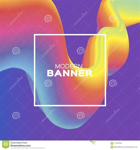 Liquid Poster Bright Colorful Wave Smoke Shapes With Square Frame