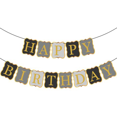 Buy Large Black And Gold Happy Birthday Banner Feet No Diy Happy Birthday Banner For