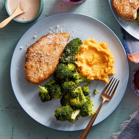 Recipe Parmesan Crusted Chicken With Mashed Sweet Potatoes And Roasted