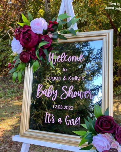 Baby Shower Decal For Mirror Or Sign Baby Shower Plexiglass Etsy