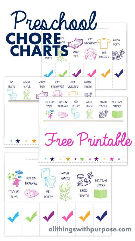 Free Printable Preschool Chore Charts Preschool Chore Charts Chore