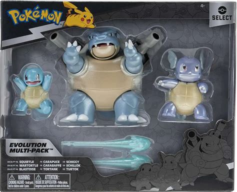 Pokemon Select Squirtle Wartortle Blastoise 4 Evolution Figure 3 Pack