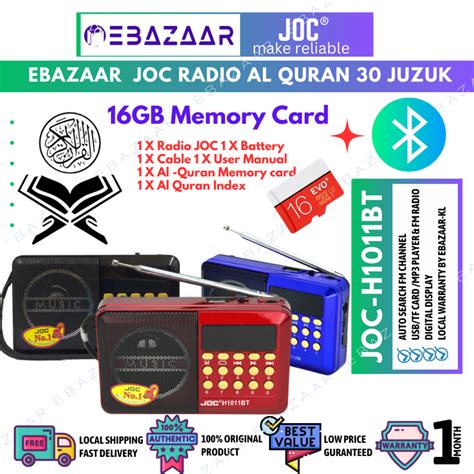 Original Joc Radio FM Al Quran SD Card Lengkap 30 Juzuk Dan