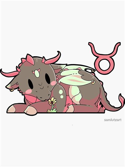 Taurus Chibi Dragon Sticker By Samlutzart Redbubble