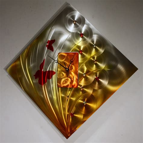 Consider framed photographs or limited edition for instance, a neon sign above the bed brings a bright pop to the bedroom, while a geometric metal wall sculpture adds depth to the space. Metal Wall Art Sculpture Clock Modern Abstract Painting ...