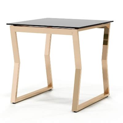 Lindria End Table With Tempered Glass Top Gold Mibasics Target