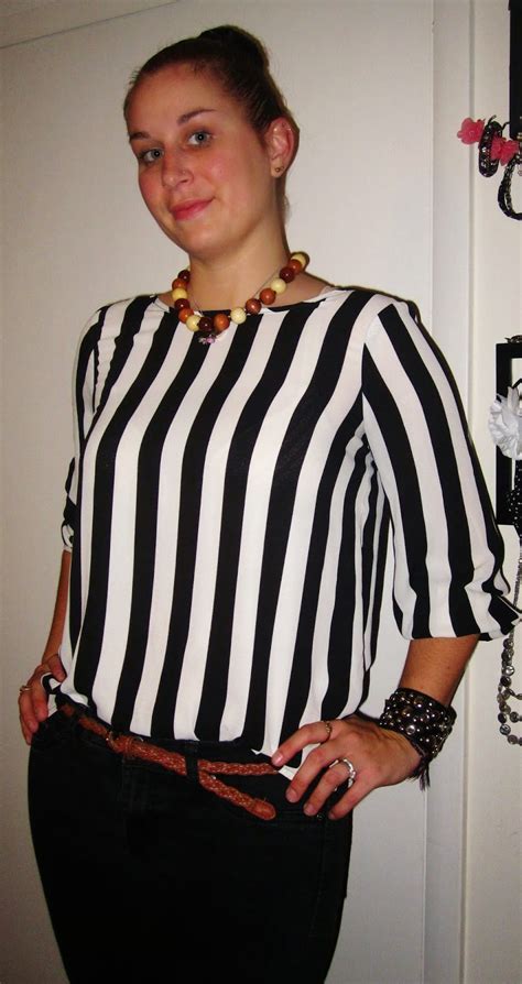 Low Budget Fashionista Striped Blouse And Chestnut