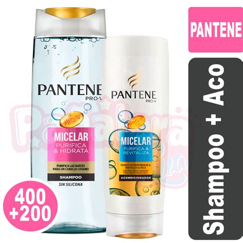 Pack Pantene Micelar Shampoo 400ml Aco 200ml Pañalera Lua