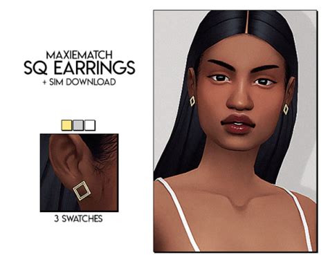 Maxiematch Sq Earrings Sims 4 Piercings Maxis Match