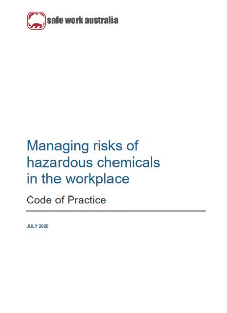 Managing Risks Of Hazardous Chemicals In The Workplace Code Of