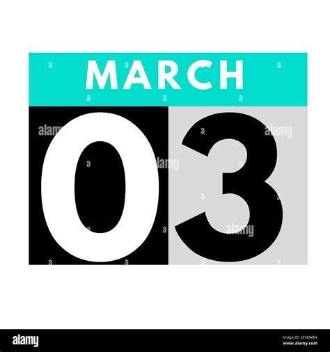 March 3 Flat Daily Calendar Icon Date Day Month Calendar For The