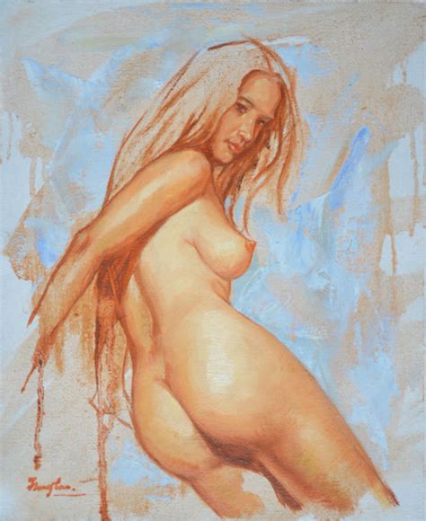 Original Oil Painting Artwork Female Nude Girl Body Women On Canvas By