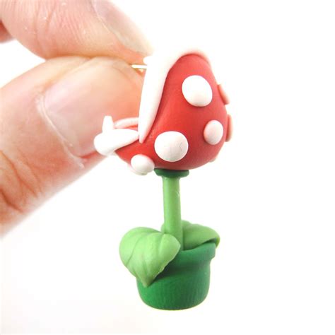Handmade Super Mario Ear Biting Piranha Plant Polymer Clay Earring