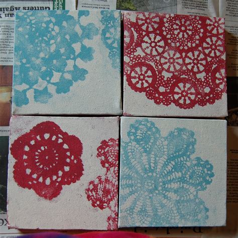 The Busy Bug Life Doily Canvas Paintings Tutorial