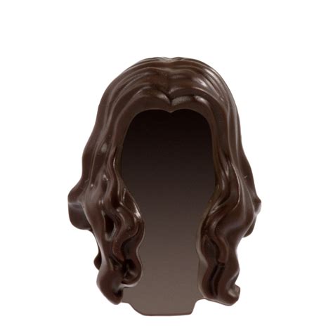 Dark Brown Long Curly Over The Shoulder Lego Minifigure Hair