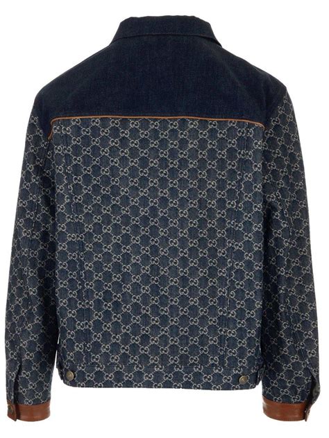 Gucci Gg Monogram Denim Jacket In Blue For Men Lyst