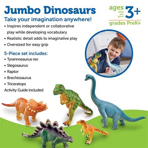 Learning Resources Jumbo Dinosaurs 5 Pieces Ages 3 Toddler Learning