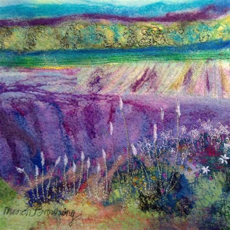Lavender Field Felted With Machine Embroidery Mountain Quilts