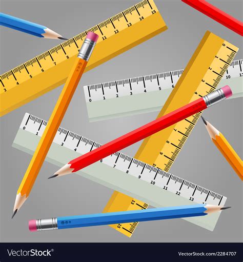 Ruler And Pencil Set Royalty Free Vector Image