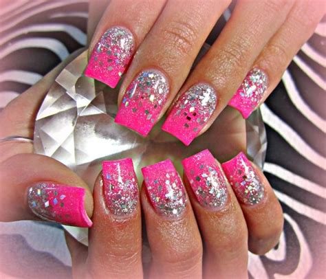 30 Awesome Acrylic Nail Designs Youll Want In 2016 Pink Glitter