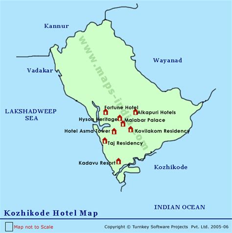 Kozhikode Hotelskozhikode Hotels Maphotel Maps Of Kozhikodemap Of