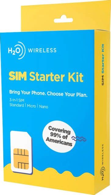 H2o Wireless Smart Sim Starter Kit 3 In 1 Sim Card For Unlocked Phones