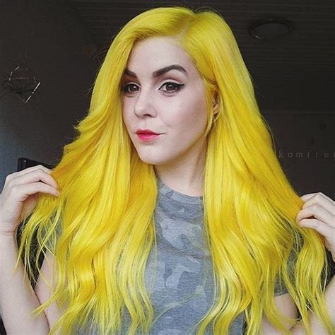 It works, but all that color lifting exposes the underlying warmth in all of your hair. Lunar Tides extra vibrant Citrine Yellow Hair Dye on ...