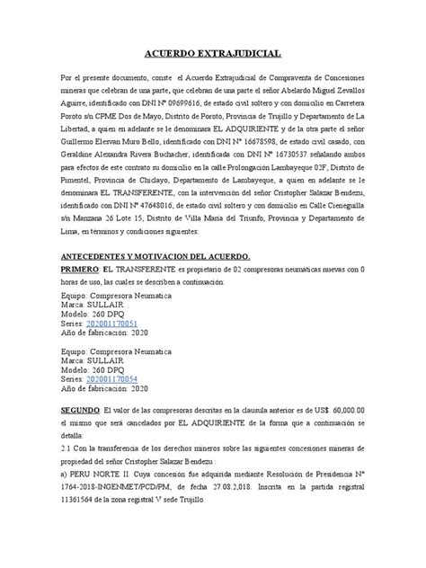 Acuerdo Extrajudicial Pdf