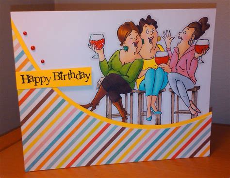 Art Impressions Wine Tasters Ai Girlfriends Handmade Birthday Card