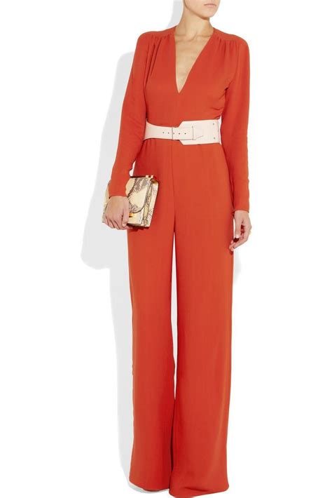 Stella Mccartney Wide Leg V Neck Crepe Jumpsuit All In One Nwt 46