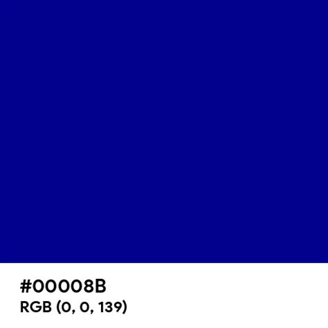 Dark Blue Color Hex Code Is 00008b