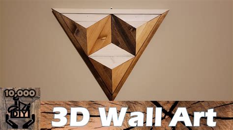 Diy 3d Illusion Geometric Triangle Wooden Wall Art Reclaimed Wood