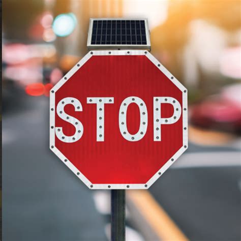 Solar Road Signs And Road Markers Solar Enhanced Led Stop Sign