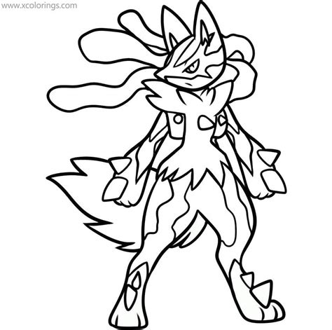 Pokemon Mega Evolution Coloring Page Lucario Coloring Pages