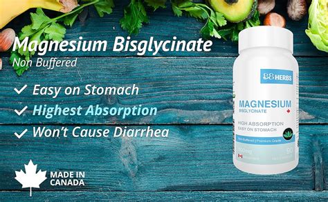 Magnesium Bisglycinate Highest Absorption Premium Grade No Fillers Non Buffered Veg