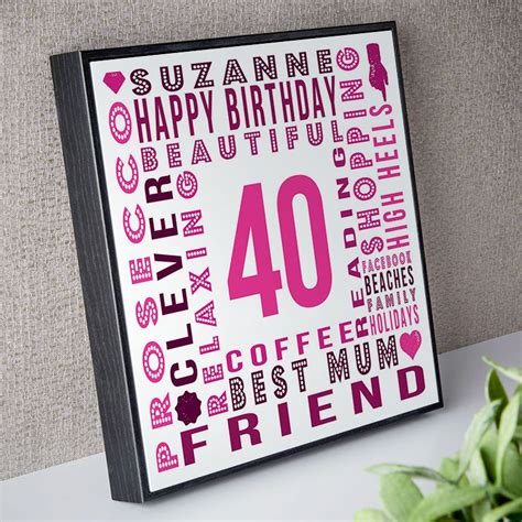 Make her birthday special give girlie gifts with free uk delivery. Personalised 40th Birthday Gift Inspiration For Her ...