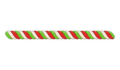 Candy Cane Line Divider Isolated On White Background Xmas Twisted