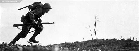 World War Ii Soldier Running Photo Facebook Cover