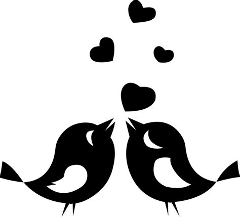 Clipart Love Birds With Hearts