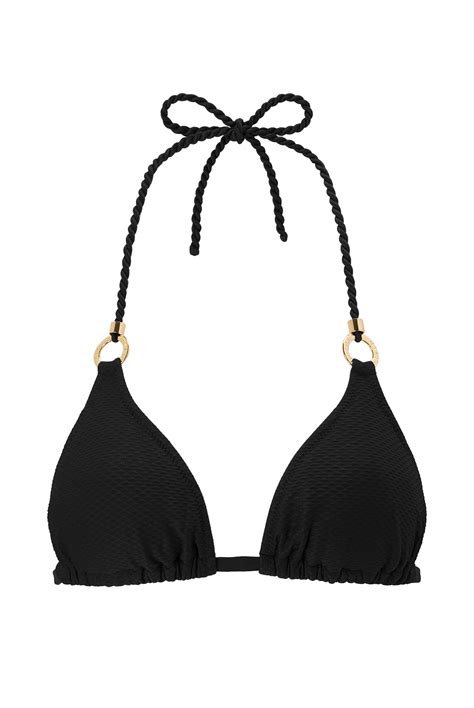 Core Ring Triangle Bikini Top In Black Heidi Klein Uk Store