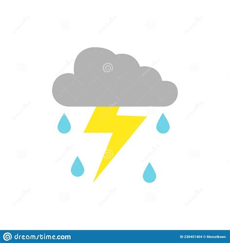 Stormy Vector Icon On White Background Symbols With Vector Image Stock