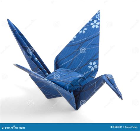 Dark Blue Origami Crane Stock Photo Image Of Folding 3594046