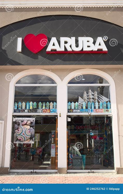 I Love Aruba Souvenir Shop In Oranjestad Aruba Editorial Photography