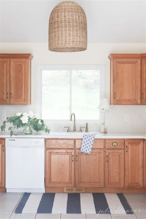How to refresh oak kitchen cabinets. Updating a Kitchen with Oak Cabinets {Without Painting Them}