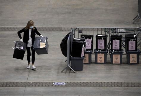Ballot Boxes Are Moved Before Being Counted For The Scottish