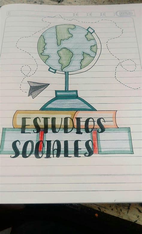 Caratula De Estudios Sociales Social Studies Notebook School Book